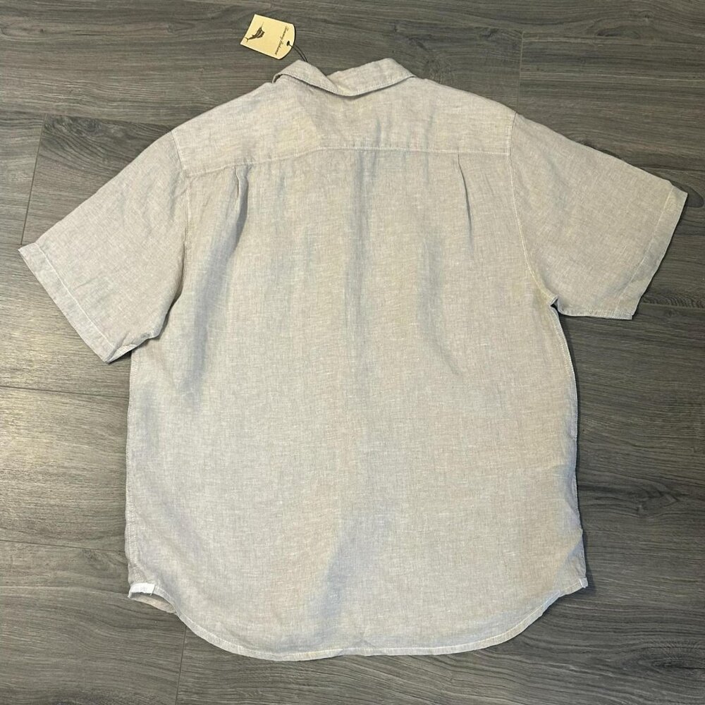 Tommy Bahama Shirt Mens L Beige Natural Linen Short Sleeve Button Up Camp Casual - Picture 2 of 11